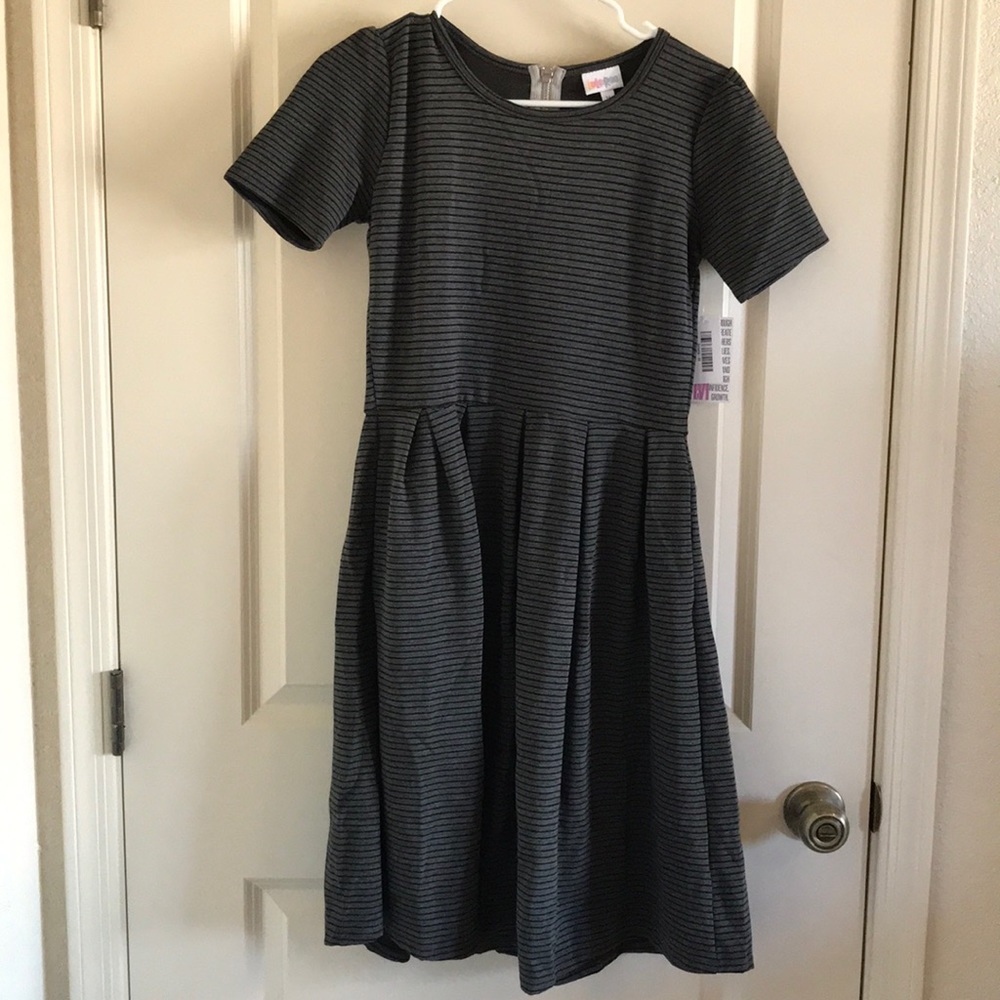 LulaRoe Amelia Dress Gray Striped